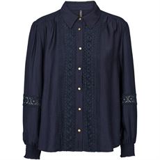 PREPAIR BLUSE, LILA BLOUSE, NAVY